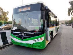 Front view of a bus