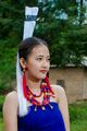 An Ao Naga girl in her traditional attire in Nagaland