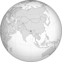 Location of Bhutan