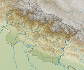 Map showing the location of Jim Corbett National Park