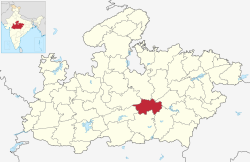 Location of Narsinghpur district in Madhya Pradesh