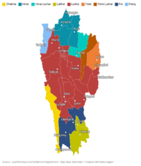Map of Mizo tribes